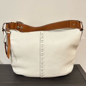 Coach white Soho pebbled leather hobo shoulder bag